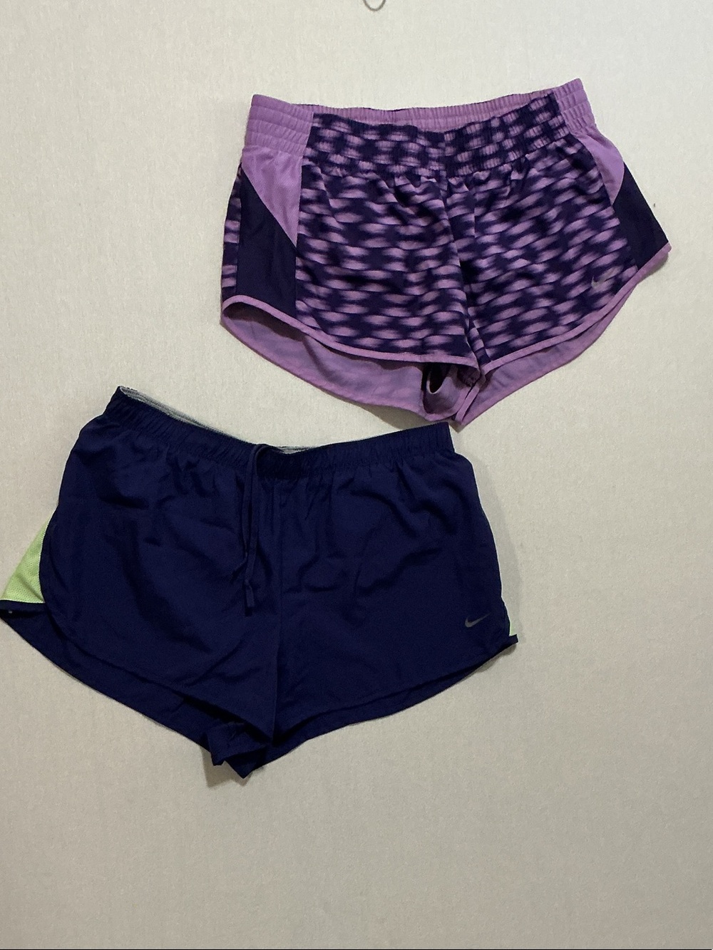 Nike Women's Two-Pair Purple & Navy Athletic Shorts Set